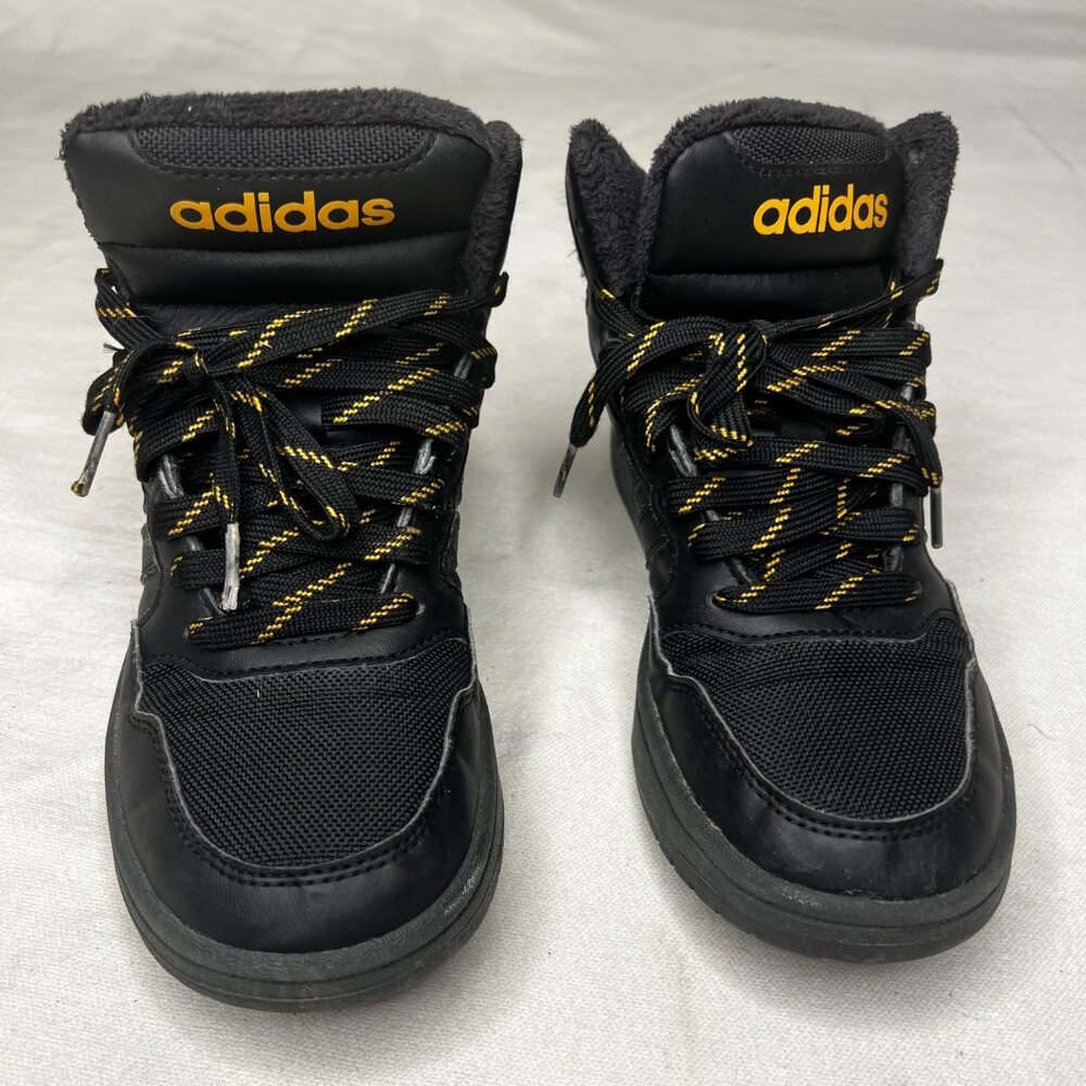 Adidas Black & Yellow High-Top Sneakers Size 3  APH 281001  A:1F7736